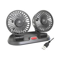 Ventilador De Carro USB De Dupla Cabeça 5V 12V 24V Com 2 Velocidades Ajustáveis, Resfriador De Ar
