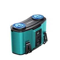 Ventilador de cintura Astaowl 24000mAh USB recarregável 10 velocidades azul