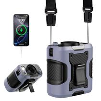 Ventilador de cintura KIMMOO portátil com luz de 100 velocidades 13500 RPM cinza