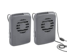 Ventilador de colar O2COOL Deluxe alimentado por bateria com cordão, pacote com 2 Ventilador de colar O2COOL Deluxe alimentado por bateria com cordão, pacote com 2