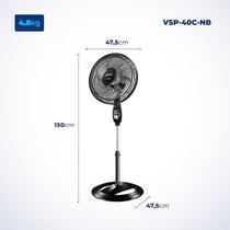 Ventilador de Coluna 40cm Mondial Super Power 110V VSP-40C 140 W com 6 Pás e 3 Velocidades - Preto 127V