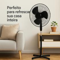 Ventilador De Coluna Chão Pedestal Piso 3 Pás 2 Ventiladores Ventilação Calor Silencioso Ambientes