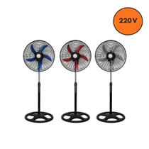 Ventilador de Coluna Chão Sortido 60W Silencioso Pedestal 3 Velocidades 5 Hélices Ajustável Moderno Casa Quarto Escritório Home Office Lojas Verão