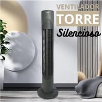 Ventilador de Coluna Circulador de Ar Silencioso Potente 110V e 220V Calor Verão 3 Velocidades Preto