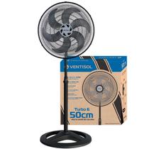 Ventilador de Coluna Oscilante Ventisol Turbo 6 50cm Hélice 6 Pás Grade Wind-Line Preto 127V
