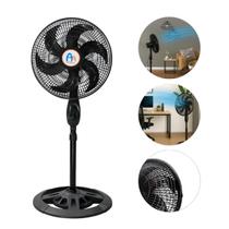 Ventilador de Coluna Pedestal Super Power 110V/220V Preto Oscilante, Ajustável e Silencioso