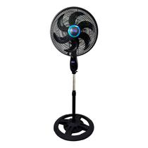 Ventilador de Coluna Silencioso Turbo Solaris 47 cm 6 Pás Preto com Altura Regulável e Oscilação 127v