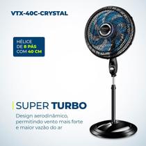 Ventilador de Coluna Super Turbo Mondial VTX-40C-CRYSTAL 8 Pás 110v