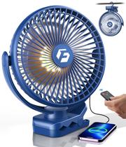 Ventilador de encaixe Korbot de 20 cm com bateria de 12000mAh, 3 velocidades, USB