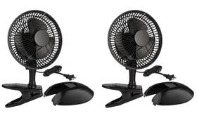 Ventilador de encaixe RamPro Portable Desk 6 polegadas e 2 velocidades, preto, 2 peças