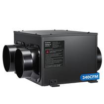 Ventilador de Exaustão Inline GROWNEER de 6 Polegadas com Filtro, Caixa de Filtro Inline de 340 CFM, Controle Remoto para Entrada de Ar Fresco e Sistema de Ventilação para Banheiro, Sótão, Garagem e Aplicações Residenciais