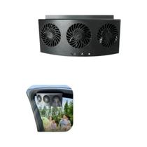Ventilador De Exaustão Solar Recarregável USB Para Carro, Alta Potência De Vento, 2 Ou 3 Cabeças,