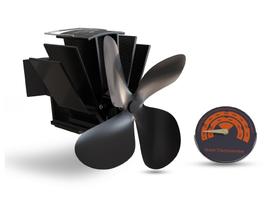 Ventilador de lareira D1J4H com termômetro para queimador de madeira, gás e lenha Ventilador de lareira D1J4H com termômetro para queimador de madeira, gás e lenha
