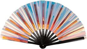 Ventilador de mão QCWN Folding Silver Laser Clacking Outdoor