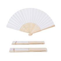 Ventilador de mão Sepwedd White Paper Bamboo Folding (50 unidades)