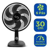 Ventilador De Mesa 30 cm 6 Pás Compacto Turbo Potente Silencioso
