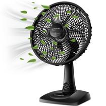 Ventilador De Mesa 30cm Super Power 6 Pás Silencioso Preto 3 Velocidades Inclinável Potente Mondial Compacto e Portátil