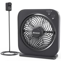Ventilador de mesa AMACOOL 30cm Box Fan 3 Velocidades 8HRS Timer Preto