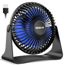 Ventilador de mesa BESKAR Ventilador de mesa pequeno USB com 3 velocidades e rotação de 360