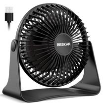 Ventilador de mesa BESKAR Ventilador de mesa pequeno USB com fluxo de ar forte de 3 velocidades