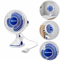 Ventilador De Mesa Branco Clip Fixador Multiuso Compacto Ajustavel Casa Escritorio Silencioso 127V