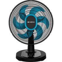 Ventilador de Mesa Cadence Refresh Turbo Pro 6 Pás Preto e Azul VTR420 127V