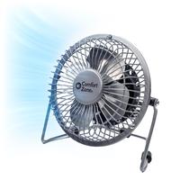 Ventilador de mesa Comfort Zone todo em metal de 10 cm com USB ou cabo de alimentação