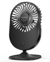 Ventilador de mesa Coohea Small & Quiet USB recarregável de 3 velocidades preto