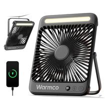 Ventilador de mesa de acampamento portátil Warmco 20000mAh com luz LED 20-48h Ventilador de mesa de acampamento portátil Warmco 20000mAh com luz LED 20-48h