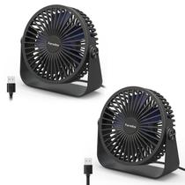Ventilador de mesa FARADAY USB de 5 polegadas, 3 velocidades, rotação de 360, preto