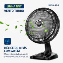 Ventilador de Mesa Mondial Turbo 8 Pás NVT-40-8P-B - 40cm 127V Ventilador de Mesa Mondial Turbo 8 Pás NVT-40-8P-B - 40cm 127V