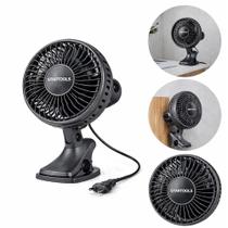 Ventilador de Mesa Portátil 127V Compacto, Silencioso, Econômico -Cinza com Fixador Predendor
