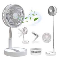 Ventilador De Mesa Portátil Dobrável Silencioso Recarregável Com Cabo Usb