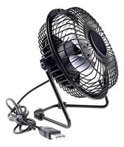 Ventilador De Mesa Portátil Pequeno Silencioso 14,9x14,6cm Estrutura Preto Pás Prata