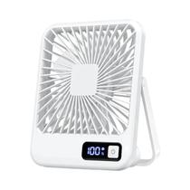 Ventilador De Mesa Portátil USB Recarregável 180 graus Display De Potência Ultra Silencioso Com 5