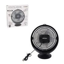 Ventilador de Mesa Redondo Portátil com USB - Preta Ventilador de Mesa Redondo Portátil com USB - Preta