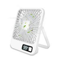 Ventilador De Mesa Super Silencioso Com Carregamento USB De 5 Velocidades E Display Digital Para