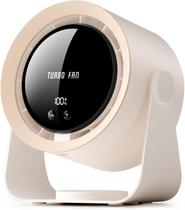 Ventilador de mesa Turbo USB recarregável com display digital branco