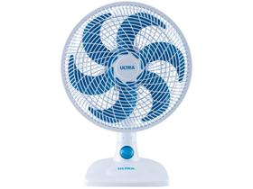 Ventilador de Mesa Ultra V-UT-30-01 30cm 6 Pás 3 Velocidades Branco e Azul