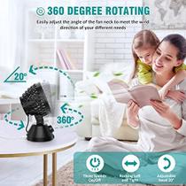 Ventilador de mesa USB, ATTLOOQ Pequeno Desktop Portátil Personal Fan 3 Acelera fluxo de ar forte, ventilador de resfriamento de balanço automático de inclinação ajustável, ventilador de mesa pequena tranquila para quarto de home office interior