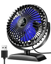 Ventilador de mesa USB WHILIGHTGOD Mini poderoso de 3 velocidades preto