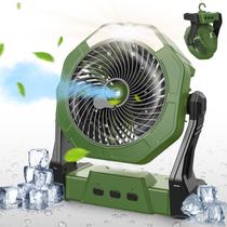 Ventilador de nebulização Ausic portátil para exterior de 8 polegadas com luz e gancho