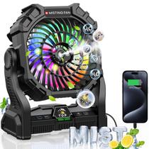 Ventilador de nebulização portátil DOWILLDO com lanterna RGB 30000mAh Ventilador de nebulização portátil DOWILLDO com lanterna RGB 30000mAh
