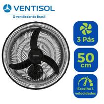 Ventilador De Parede 50 Cm Oscilante Ventisol 3 Pás 127v Profissional Comercio Academia Igreja Loja Ventilador De Parede 50 Cm Oscilante Ventisol 3 Pás 127v Profissional Comercio Academia Igreja Loja
