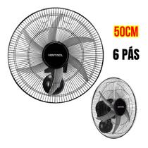 Ventilador de parede 50cm ventisol oscilante 6 pas cinza preto bivolt premium