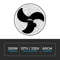 Ventilador de Parede 60cm Turbão Bivolt Oscilante 200W Potente