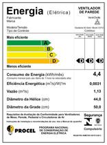 Ventilador De Parede Gold Oscilante 50cm Bivolt 200W Preto