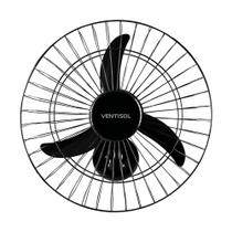 Ventilador de Parede Preto 50cm New 130W Ventisol 127V Ventilador de Parede Preto 50cm New 130W Ventisol 127V