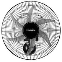 Ventilador De Parede Turbo Oscilante 50cm Preto Steel Ventisol 6 Pás 3 Velocidades 200w Bivolt Economico