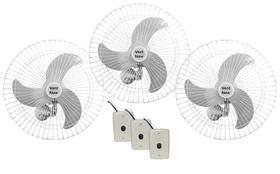 Ventilador de Parede Vent New 60cm Bivolt 200w Branco 3 unid